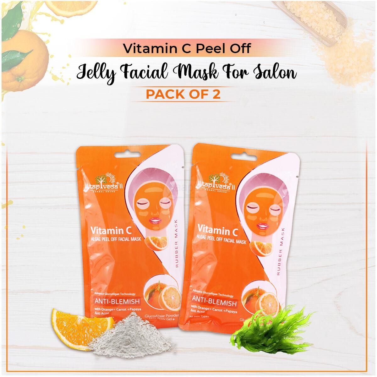 Vitamin C Peel Off Jelly Facial Mask For Salon (Pack Of 2)